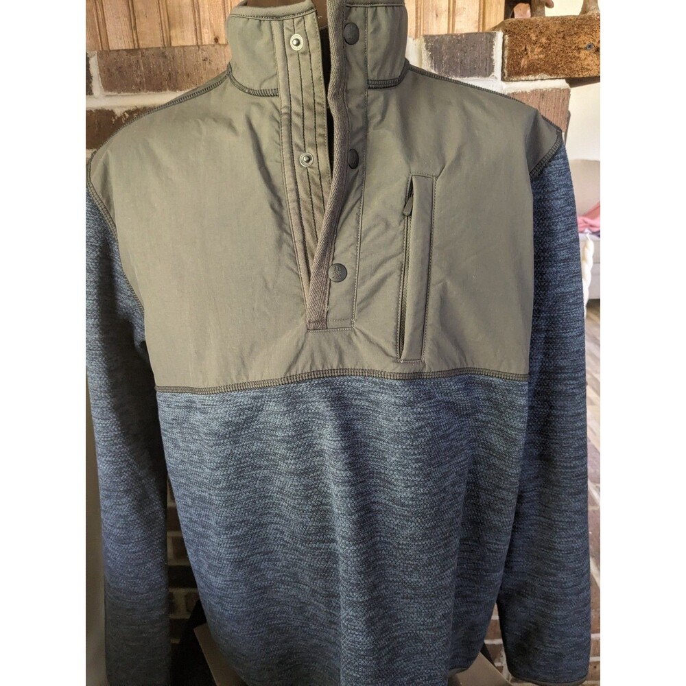 G.H Bass & Co. Explorer- Mens Pullover Fleece Sweater Size Large 1/4  Snap